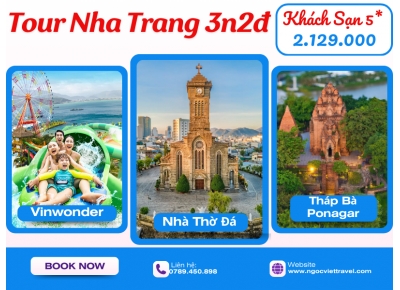 TOUR NHA TRANG 3 NGÀY - KHÁCH SẠN 5 SAO - TẶNG BUFFET HẢI SẢN + UỐNG BEER KHÔNG GIỚI HẠN