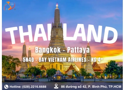 TOUR THÁI LAN: BANGKOK - PATTAYA - SUAN THAI - VIETNAM AIRLINES